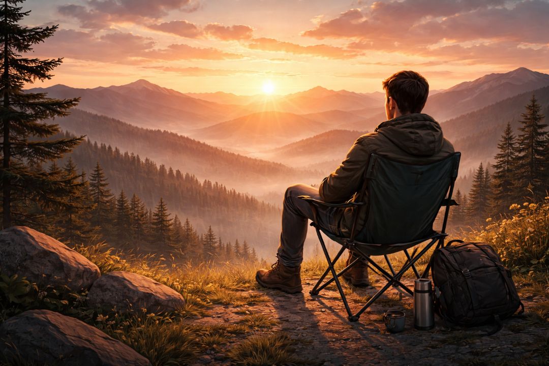 Mizantropi ve insanlardan uzaklaşma isteğini temsil eden yalnız kişi doğa manzarasında