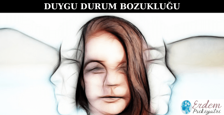Duygu durum bozukluğu olan bir kadın ve her iyi tarafından çıkan insan yüzü silüeti