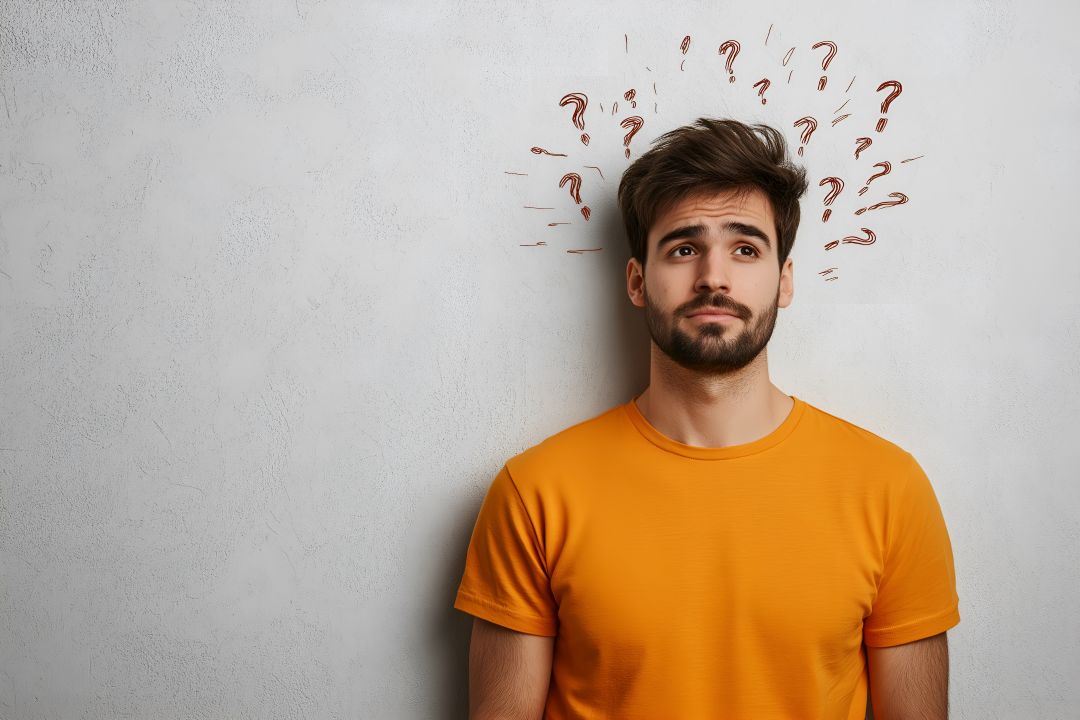 overthinking testi karar verememe yaşayan kafa karışıklığı olan erkek