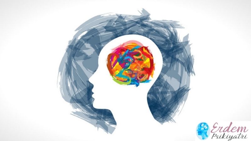 Psikoterapi yapılan bir kişinin beyin iç yapısı ve renkli bir şekildeki animasyon resmi