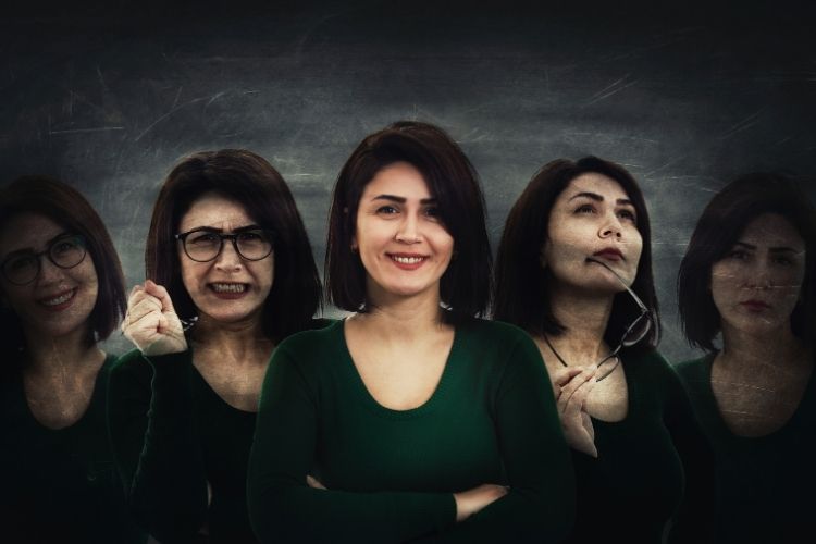 Somatoform Bozukluk Nedir sorusuna cevaben siyah giyiml kadının farklı görselleri